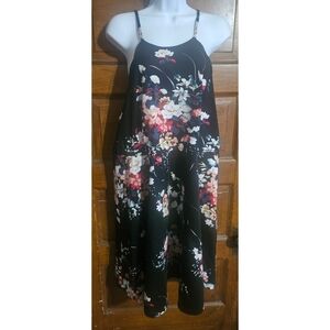SHEIN Floral Black Dress